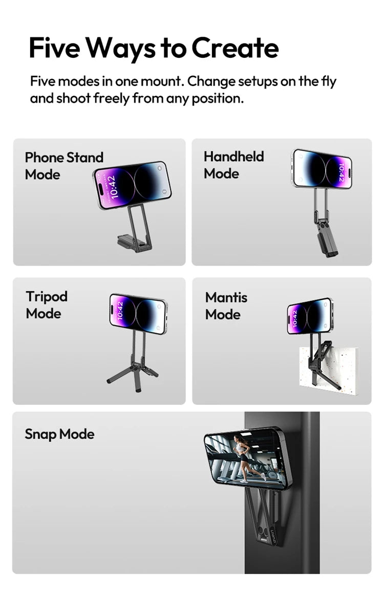 Magnetic Selfie Stick Tripod 5-in-1 for iPhone & Android Phones