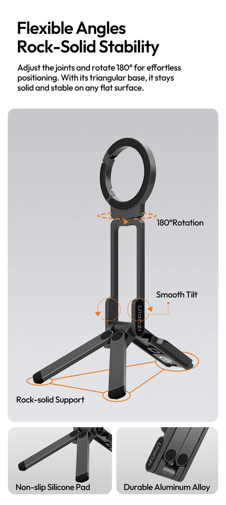 Magnetic Selfie Stick Tripod 5-in-1 for iPhone & Android Phones